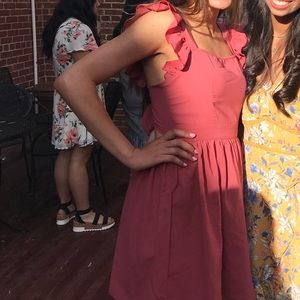 Ruffle Sleeved Mini Dress